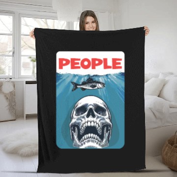 Discover People - enemy - fish - skull Fleece Blankets