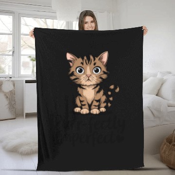 Discover Cat Lover Quote:Purrfectly Imperfect Fleece Blankets