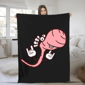 Discover Cute Cool Worm Crown King Party Animal Fun Monster Fleece Blankets