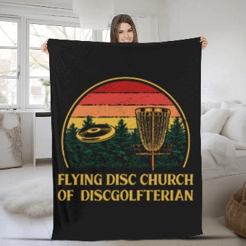 Discover Flying Disc Church Funny Disc Golf Humor Golfer Da Fleece Blankets
