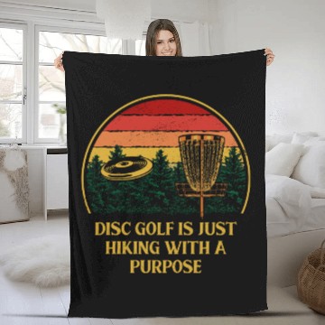 Discover Disc Golf Is Just Hiking Golfer Sayings Disc Golf Fleece Blankets