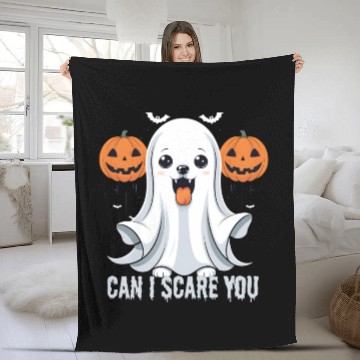Discover Can I Scare You? Ghost Dog Fleece Blankets
