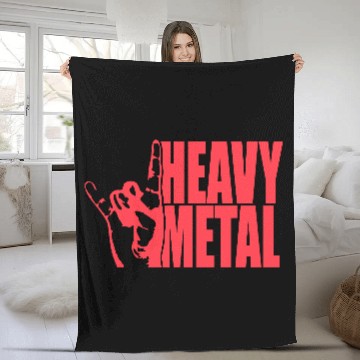 Discover Heavy Metal Fun Hard Rock Music Horns Hand Gesture Fleece Blankets