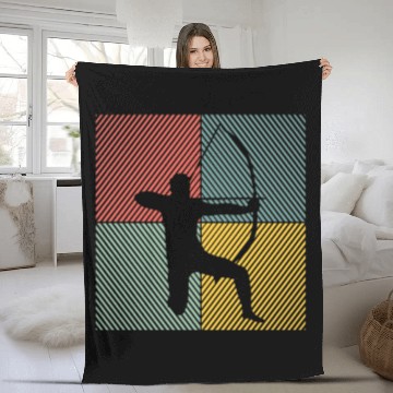 Discover Archer Arrow and bow sports Vintage Archery Fleece Blankets