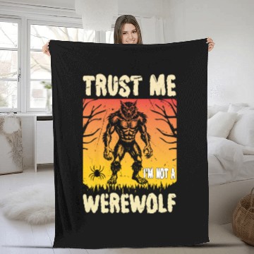 Discover Trust Me I'm Not a Werewolf Halloween Fleece Blankets