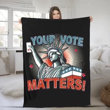Discover Statue of Liberty & voting card -Your Vote Matters Fleece Blankets