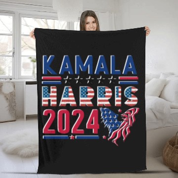 Discover Kamala Harris 2024 Presidential Election Campaign Fleece Blankets