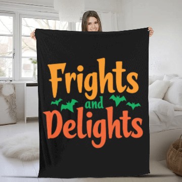 Discover Halloween Theme Typography Black Art V 04 Fleece Blankets