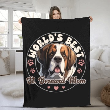 Discover Saint Bernard Groovy St. Bernard Mom Fleece Blankets