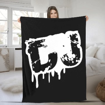 Discover DJ Graffiti Spray Drops Music Party Text Lettering Fleece Blankets