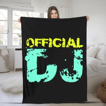 Discover Cool Official DJ Club Music Party Stamp Graffiti Fleece Blankets