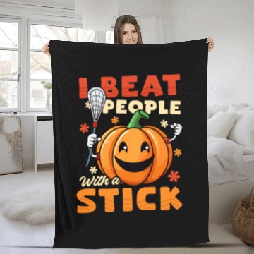 Discover Thanksgiving Lacrosse I Beat People With Sticks Fleece Blankets
