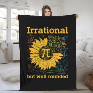 Discover Irrational But Well Rounded Sunflower Pi Day Math Fleece Blankets