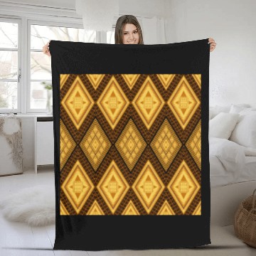 Discover Ancient Gold Diamond Pattern, indigenous art Fleece Blankets