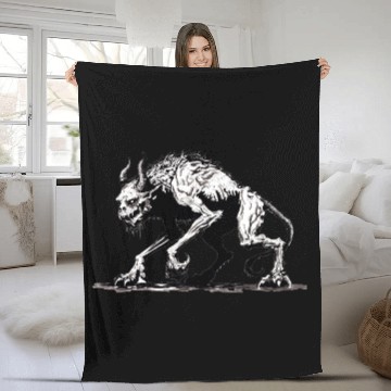 Discover Mythical Beast Illustration Fleece Blankets