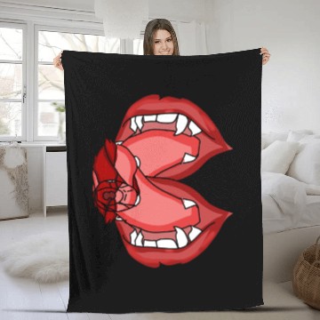 Discover Fangs Unleashed A Vampire s Fierce Expression Fleece Blankets