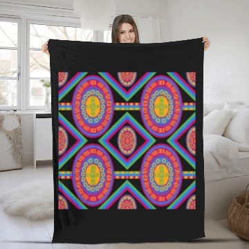 Discover Vibrant African Tribal Pattern. Fleece Blankets