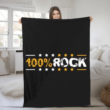 Discover 100 % Percent Rock Heavy Metal Music Text Logo Fleece Blankets