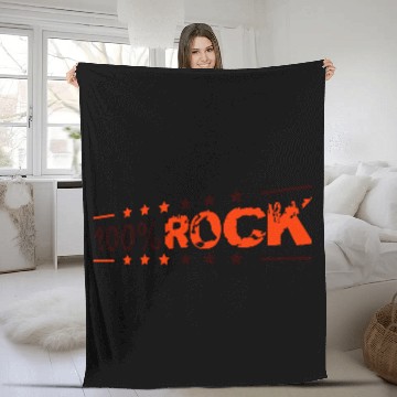 Discover 100 % Percent Rock Heavy Metal Music Text Logo Fleece Blankets