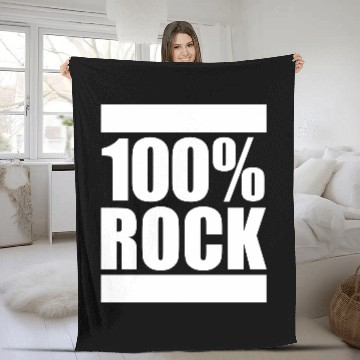 Discover 100 % Percent Rock Heavy Metal Music Text Logo Fleece Blankets