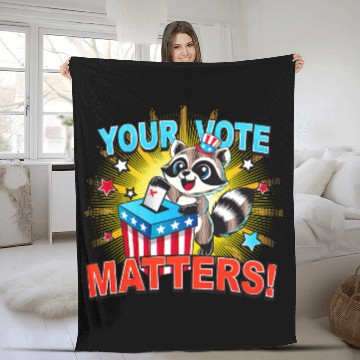 Discover A raccoon casts its vote in the US election Fleece Blankets