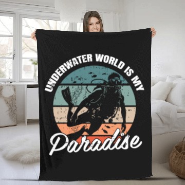 Discover Underwater World Is My Paradise Fleece Blankets