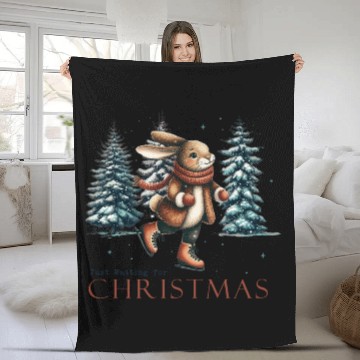 Discover Squirrel Skating: Waiting for Christmas Fun Fleece Blankets