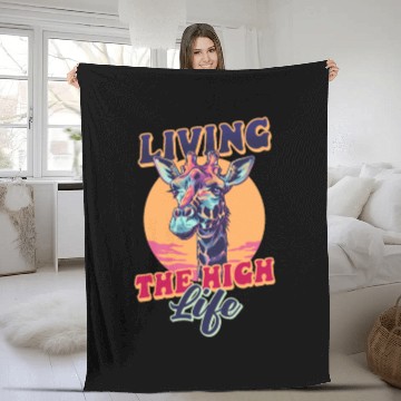 Discover Giraffe Living The High Life Fleece Blankets
