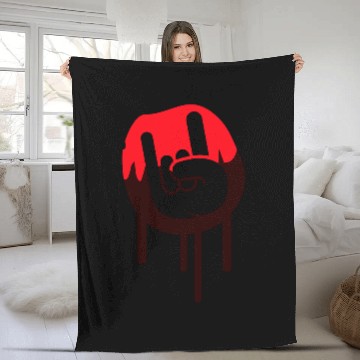 Discover Heavy metal graffiti drop horn finger hand gesture Fleece Blankets