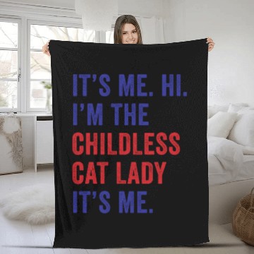 Discover It's Me Hi I'm The Childless Cat Lady Harris 2024 Fleece Blankets