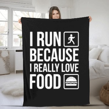 Discover I Run Because I Really Love Food Fleece Blankets