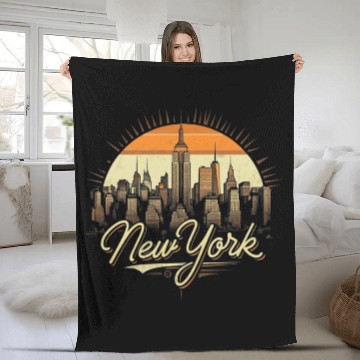 Discover New York Skyline - Iconic Cityscape Beauty Fleece Blankets