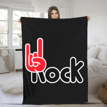 Discover Heavy Metal Fun Hard Rock Music Horns Hand Gesture Fleece Blankets