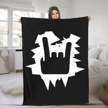 Discover Heavy Metal Fun Hard Rock Music Horns Hand Gesture Fleece Blankets