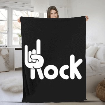 Discover Heavy Metal Fun Hard Rock Music Horns Hand Gesture Fleece Blankets