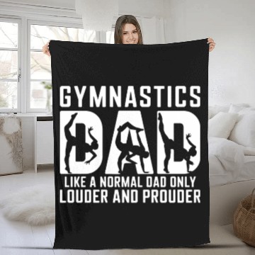Discover Like Normal But Louder Dad Funny Gymnastics Dad Fleece Blankets