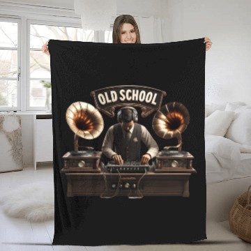 Discover Old School DJ Retro Vibes Fleece Blankets