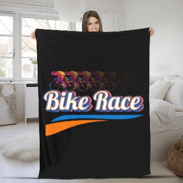 Discover Bike Race special colorful design. Fleece Blankets