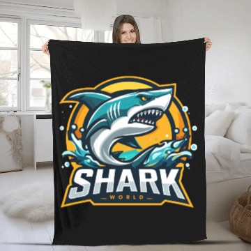 Discover Shark World Fleece Blankets
