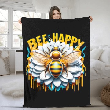 Discover Bee Happy Fleece Blankets
