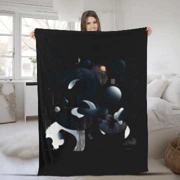 Discover Abstract Lucky number 3 Fleece Blankets