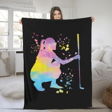 Discover Golfer Colorsplash Kids Miniature Golf Fleece Blankets
