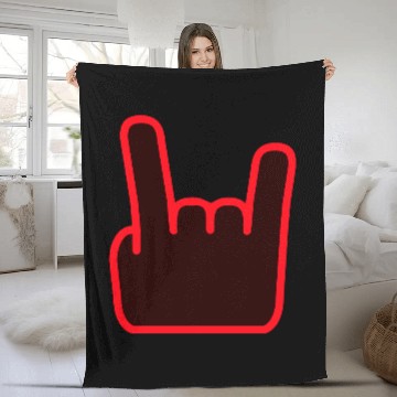 Discover Heavy Metal Fun Hard Rock Music Horns Hand Gesture Fleece Blankets