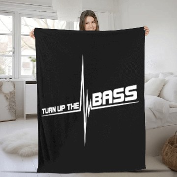 Discover Turn Up The Bass Loud Pulse Heartbeat Frequency DJ Fleece Blankets