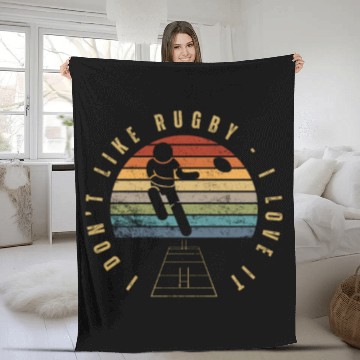 Discover I Love Rugby Funny Rugby Player Fleece Blankets