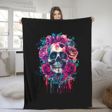 Discover Santa Muerte - Mexican Folk Culture Saint Fleece Blankets