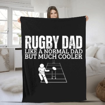 Discover Rugby Dad Father Quote Funny Rugby Player Fleece Blankets