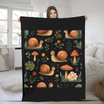 Discover Charming Snails, Mushrooms, and Botanical Art Fleece Blankets