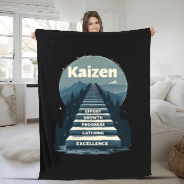 Discover Kaizen Effort Growth Progress Fleece Blankets