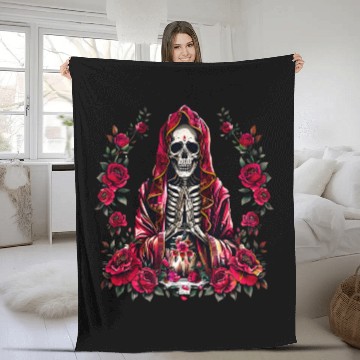 Discover la Santa Muerte Saint Death Fleece Blankets